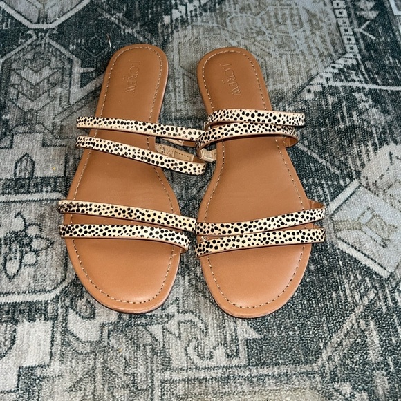 J Crew women’s Calf hair seaside slide sandals size 8 - Picture 4 of 7